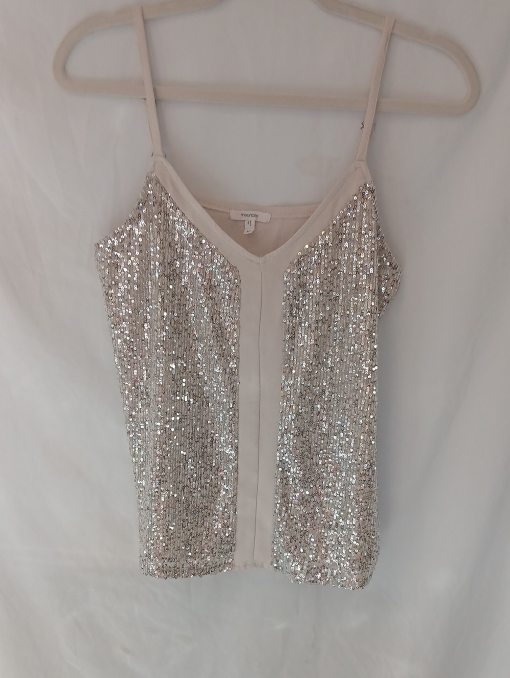 Maurice Silver Sequin V‑Neck Cami